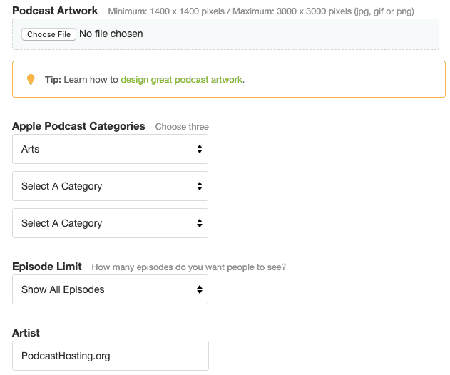 Buzzsprout podcast settings