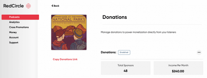 RedCircle donations dashboard